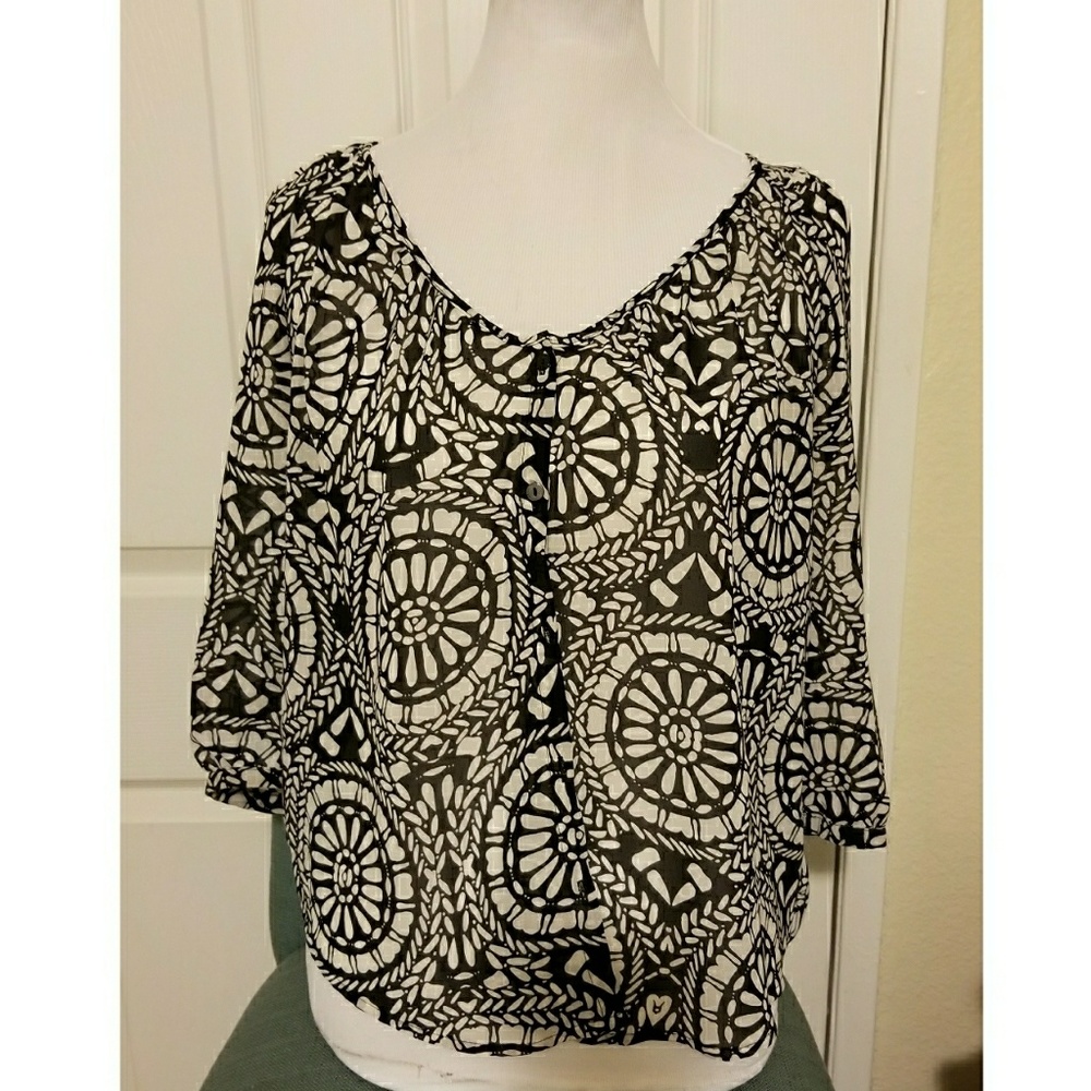 Black and white blouse